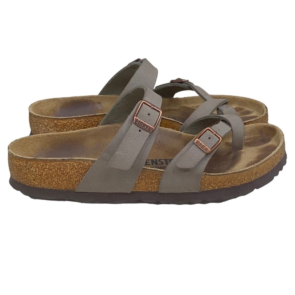 Birkenstock Unisex Mayari Brown Leather Slip On Sandals Size 37 M 4 W 6